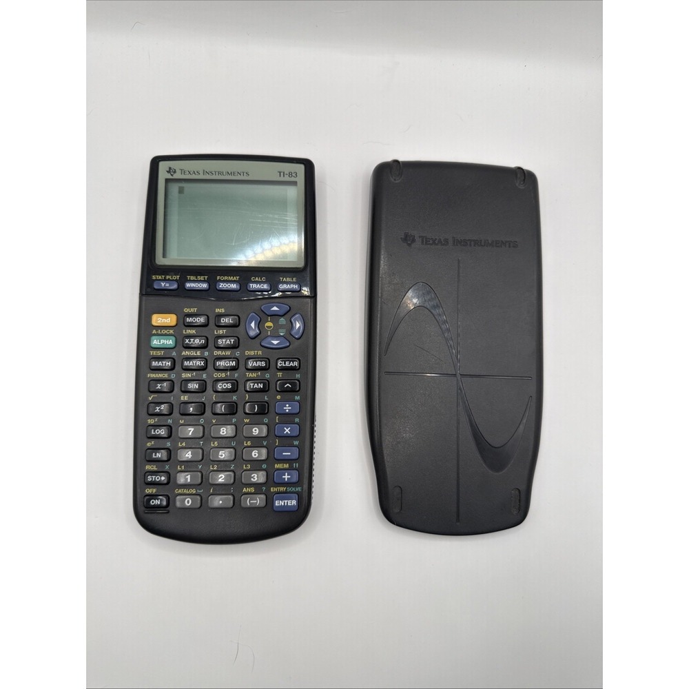 TI-83 Plus Texas Instruments Graphing Calculator Black w/ Cover